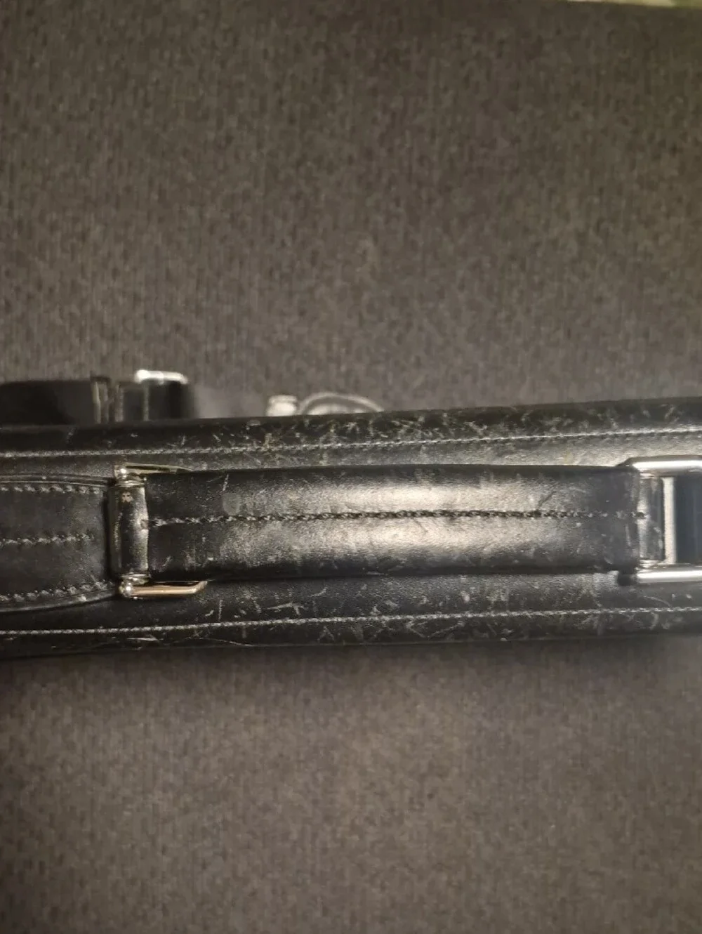 Tumi Black Men's Leather & Nylon Briefcase with Shoulder Strap